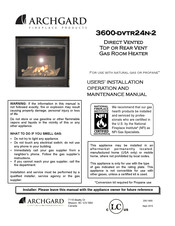 Archgard 3600-DVTR24N-2 User's Installation, Operation And Maintenance Manual