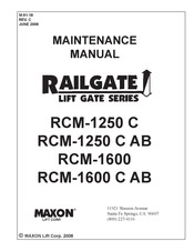 Maxon RAILGATE RCM-1250 C Maintenance Manual