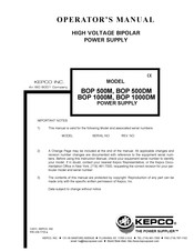 KEPCO BOP 1000DM Operator's Manual