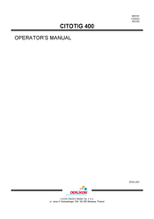 Oerlikon Citotig 400 Operator's Manual