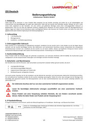 Lampenwelt 9616014 Operating Instructions Manual