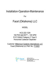 Filtration Group Facet HCS-222-1324 Installation Operation & Maintenance