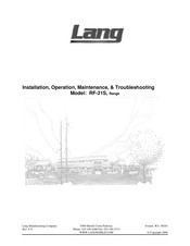 Lang RF-21S Series Installation, Operation, Maintenance, & Troubleshooting