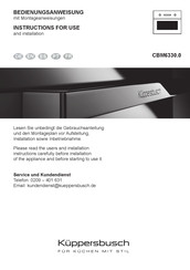 Kuppersbusch CBM6330 0 Series Owner's Manual, Safety Manual, And Warranty Information