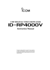 Icom ID-RP4000V Instruction Manual