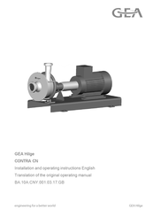 GEA CONTRA CN Installation And Operating Instructions Manual
