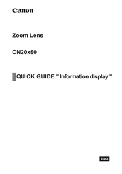 Canon CN20 X 50 IAS H Quick Start Manual