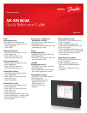 Danfoss AK-SM 800A Quick Reference Manual