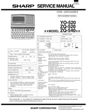 Sharp YO-520 Service Manual