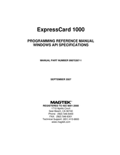 Magtek EXPRESSCARD 1000 Programming Reference Manual