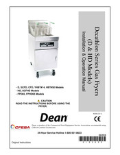 Welbilt Dean Decathlon SCFD260G Installation & Operation Manual