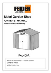 Feider Machines FAJ400A Owner's Manual