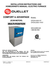 Ouellet OFEA 000-1HVV Series Installation Instructions Manual