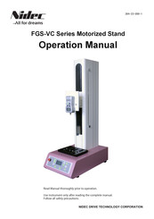 Nidec FGS-250VC-SEG Operation Manual