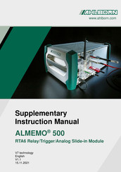 Ahlborn OA500R02 Supplementary Instructions Manual