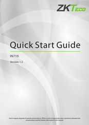 ZKTeco IN710 Quick Start Manual