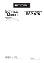 Rotel RSP-975 Technical Manual