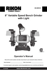 Rikon Power Tools 80-800VS Operator's Manual