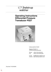 halstrup-walcher PS27 Operating Instructions Manual