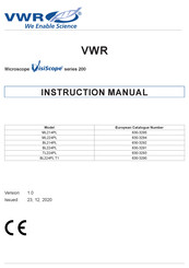 VWR VisiScope BL214PL Instruction Manual