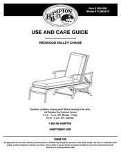 HAMPTON BAY REDWOOD VALLEY FLS60419 Use And Care Manual