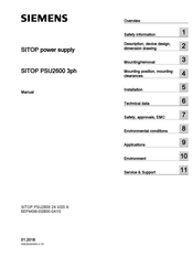 Siemens SITOP PSU2600 3ph Manual