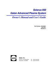 Gatan Solarus 950 Owner's Manual And User's Manual