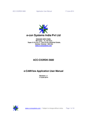 e-con Systems e-CAMView ACC-CX3RDK-5680 Application User's Manual