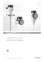 KROHNE OPTIFLEX 2200 Supplementary Instructions Manual