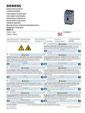 Siemens 3VA11 1AA Series Operating Instructions Manual