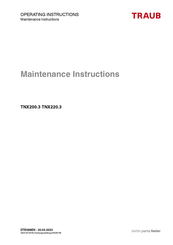 Traub TNX200.3 Operating Instructions Manual