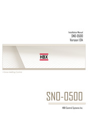 HBX SNO-0500 Installation Manual