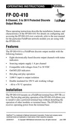 National Instruments FieldPoint FP-DO-410 Operating Instructions Manual