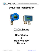 Conspec Controls CX Series Operation & Maintenance Manual