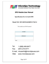 Microtips Technology MT-DEPG0420BNU276F13 User Manual
