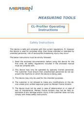 Mersen CL-Profiler Operating Instructions Manual