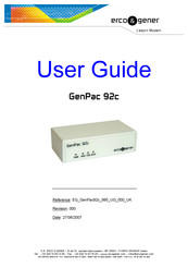 Erco & Gener GenPac 92c User Manual