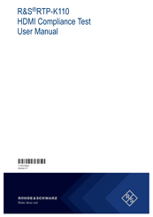Rohde & Schwarz 1802.9467.02 User Manual