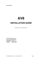 Aristel AV-8 Installation Manual