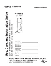 Zephyr Elica Concave ECO-M90AS Use, Care And Installation Manual