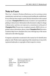 Champion-First Electronics GC-8601 User Manual