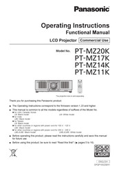 Panasonic PT-MZ11K Manuals | ManualsLib