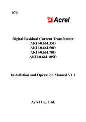 Acrel AKH-0.66L70D Installation And Operation Manual