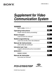 Sony PCS-G70SP Operating Instructions Manual