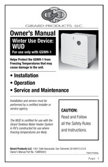 Girard Products WUD Owner's Manual
