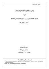 Hitachi SL1 Maintenance Manual