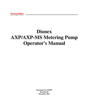 Thermo Scientific Dionex AXP Operator's Manual