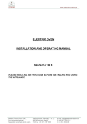 FORNI Gennarino 100 E Installation And Operating Manual