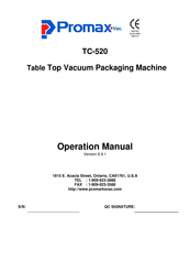 Omcan TC-520 Operation Manual