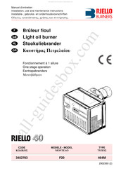 Riello Burners 3452783 Installation Instructions Manual
